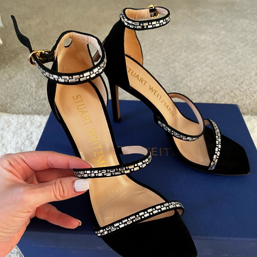 Stuart Weitzman Black Strappy Heels